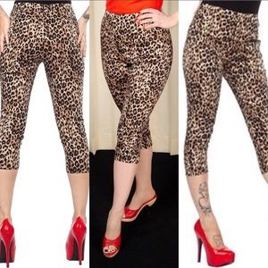 Sourpuss Cheetah high waist Capri pants 3XL